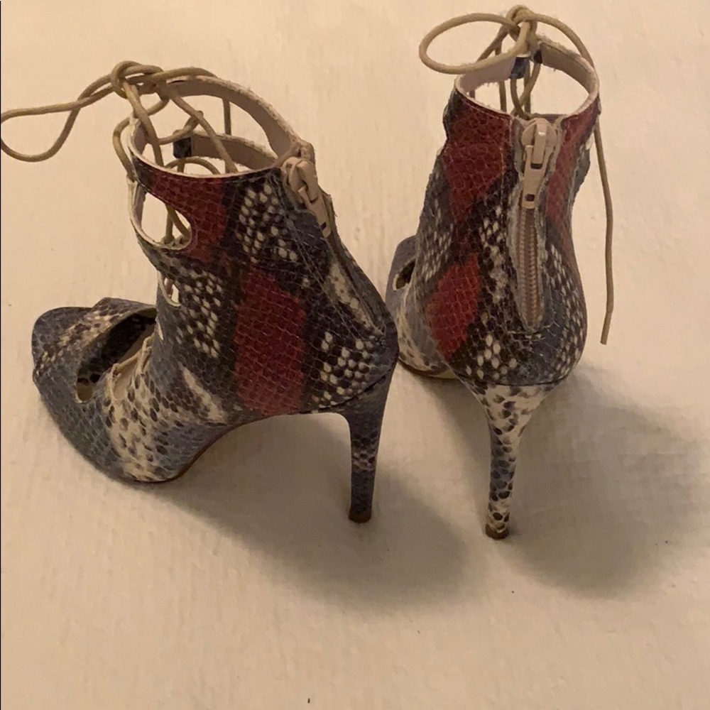 Zara Snakeskin Lace Up Heel - Picture 3 of 3